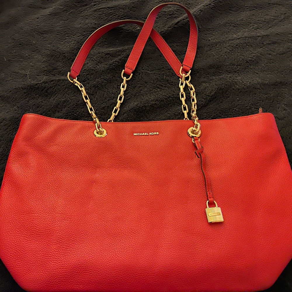 Michael Kors Red Leather Handbag